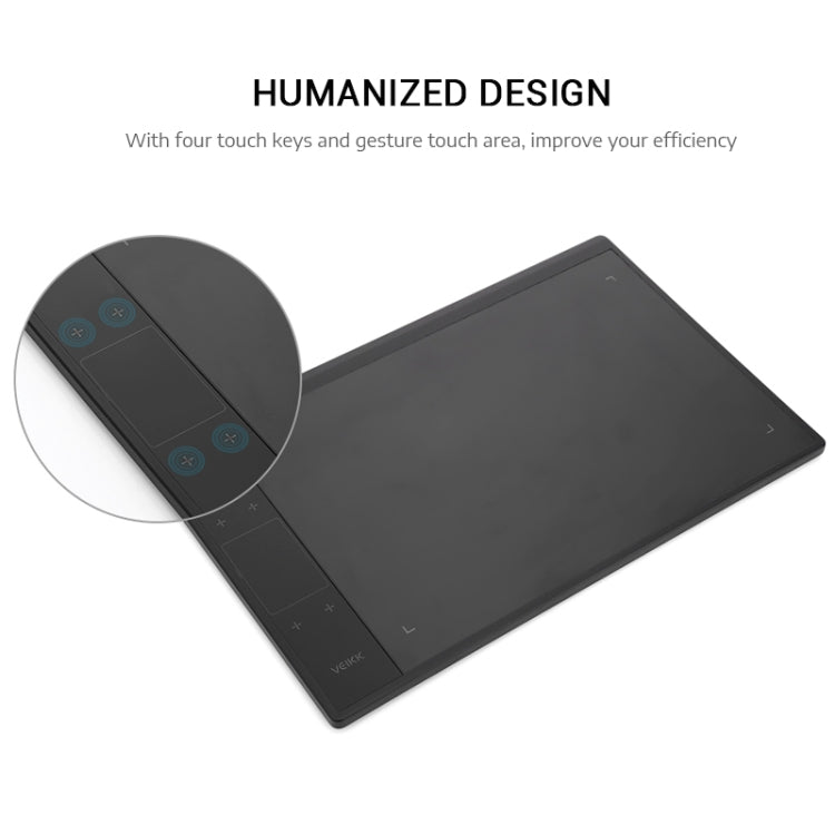 VEIKK A30 10x6 pulgadas 5080 LPI tableta gráfica electrónica táctil inteligente, con interfaz tipo c, A30