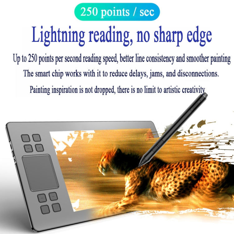 VEIKK A50 10x6 pulgadas 5080 LPI tableta gráfica electrónica táctil inteligente, con interfaz tipo c, A50