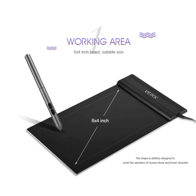 VEIKK S640 6x4 pulgadas 5080 LPI tableta gráfica electrónica, S640
