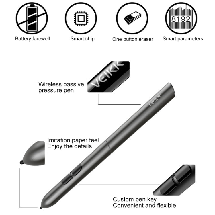 VEIKK S640 6x4 pulgadas 5080 LPI tableta gráfica electrónica, S640
