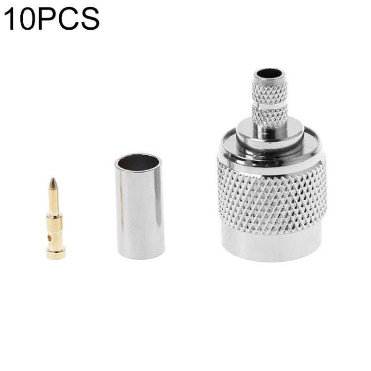 Conector coaxial RF macho TNC de 10 piezas para cable RG58 RG142 RG400 LMR195