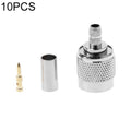 Conector coaxial RF macho TNC de 10 piezas para cable RG58 RG142 RG400 LMR195