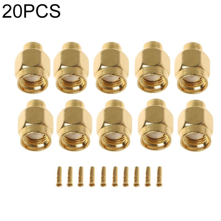 20 PCS SMA-JB3 Conector RF SMA Macho Tornillo Interior y Pin Soldadura Semirrígida, SMA-JB3