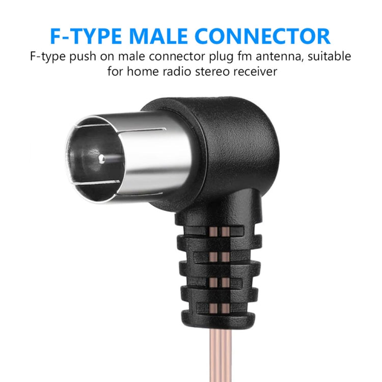 Antena dipolo FM de 2m, conector hembra, receptor de Radio de Audio estéreo, FM Dipole Antenna