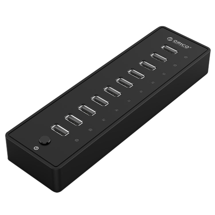 ORICO P10-U2 HUB USB 2.0 de 10 puertos con indicador de alimentación LED y cable USB de 1 m (negro)