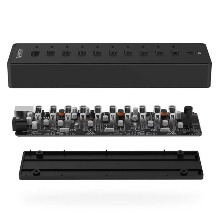 ORICO P10-U2 HUB USB 2.0 de 10 puertos con indicador de alimentación LED y cable USB de 1 m (negro)