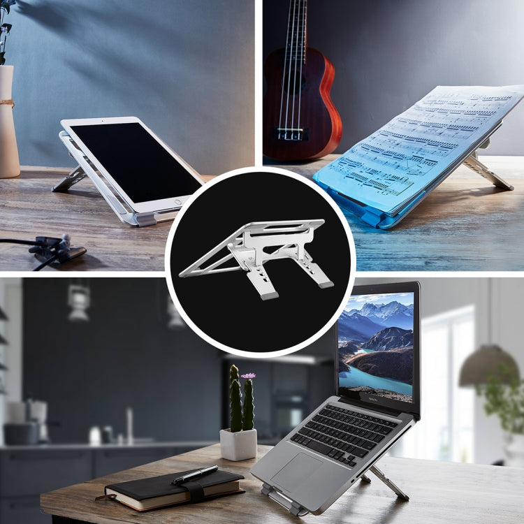 COOLCOLD U2S Soporte de aleación de aluminio ajustable en altura de doble triángulo hueco plegable portátil para computadora portátil, COOLCOLD U2S