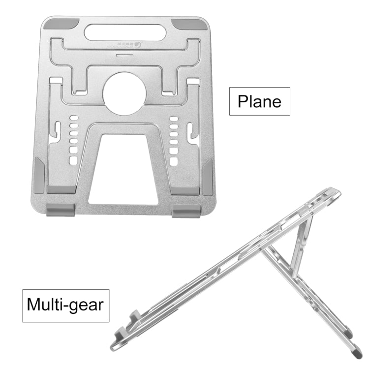 COOLCOLD U2S Soporte de aleación de aluminio ajustable en altura de doble triángulo hueco plegable portátil para computadora portátil, COOLCOLD U2S
