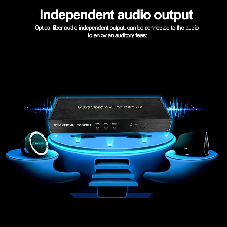 NK-BT88 4K 3X3 HDMI Video Wall Controller Procesador de empalme multipantalla con control remoto, EU Plug