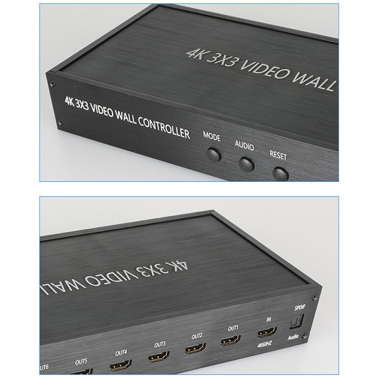 NK-BT88 4K 3X3 HDMI Video Wall Controller Procesador de empalme multipantalla con control remoto, EU Plug