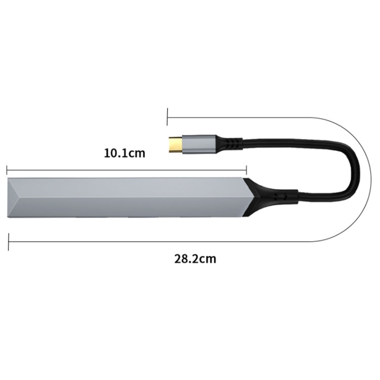 V253 Adaptador HUB de estación de acoplamiento multifuncional USB-C/Tipo-C a USB 5 en 1, V253