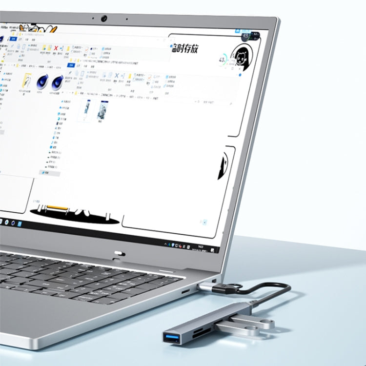 V253B 5 en 1 USB + USB-C/Type-C a USB Adaptador HUB de estación de acoplamiento multifuncional, V253B