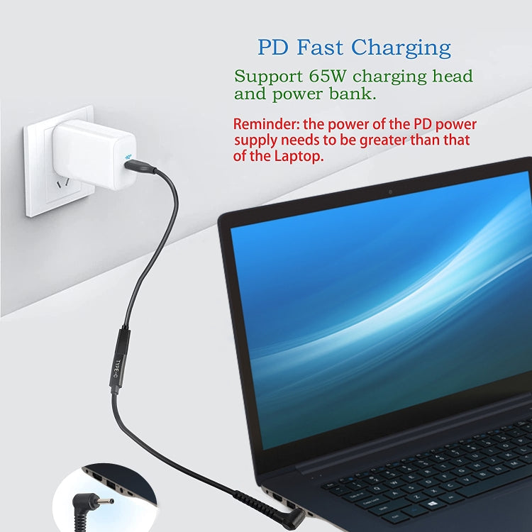 Cable cargador adaptador de corriente USB-C / Tipo-C a 4,0 x 1,35 mm, 4.0 x 1.35mm
