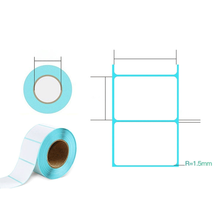 2 uds 80mm x 40mm 800 hojas papel para etiquetas de código de barras térmico autoadhesivo, 80mm x 40mm 800 Sheets