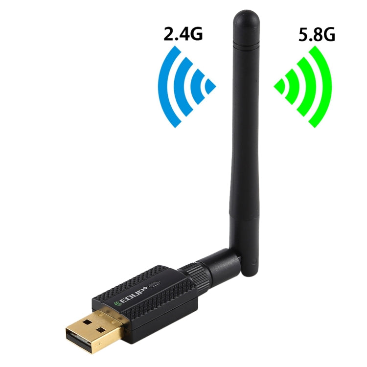 EDUP EP-AC1661 2 en 1 Bluetooth 4.2 + Doble Banda 11AC 600Mbps Adaptador USB inalámbrico de alta velocidad Receptor WiFi, EP-AC1661 600Mbps