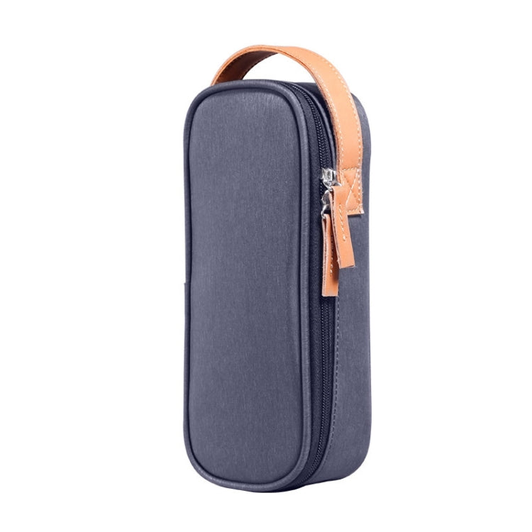 Bolsa de almacenamiento de cable de datos con cargador de auriculares multifunción, paquete de energía portátil de ultra fibra, tamaño: M, 16,5x6x23,5 cm (gris), M