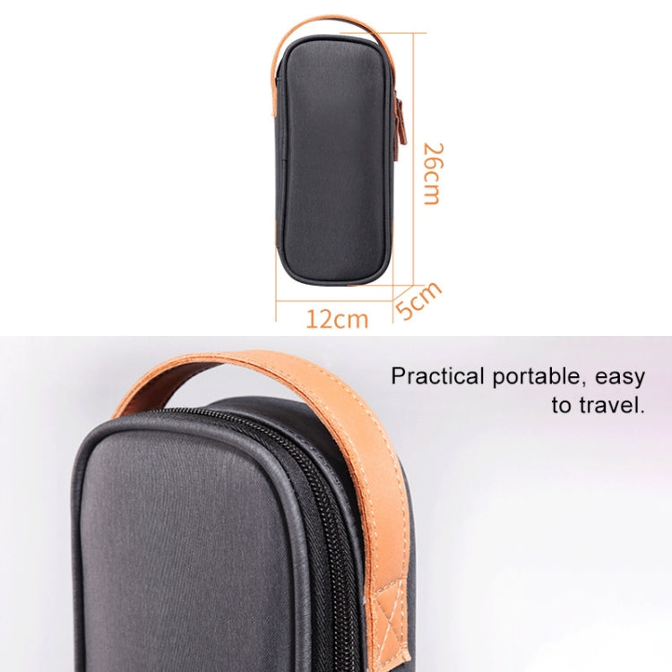Bolsa de almacenamiento de cable de datos con cargador de auriculares multifunción, paquete de energía portátil de ultra fibra, tamaño: M, 16,5x6x23,5 cm (gris), M