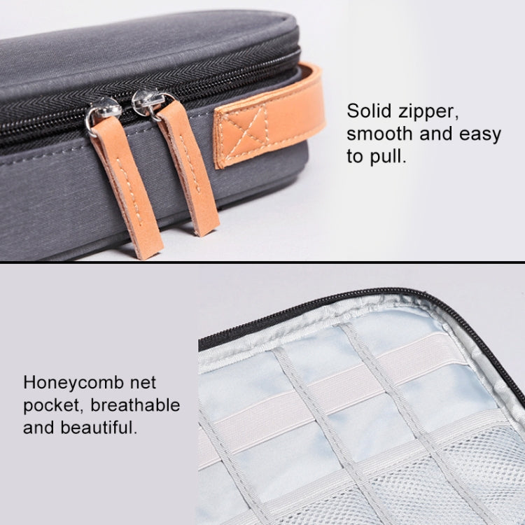 Bolsa de almacenamiento de cable de datos con cargador de auriculares multifunción, paquete de energía portátil de ultra fibra, tamaño: M, 16,5x6x23,5 cm (gris), M
