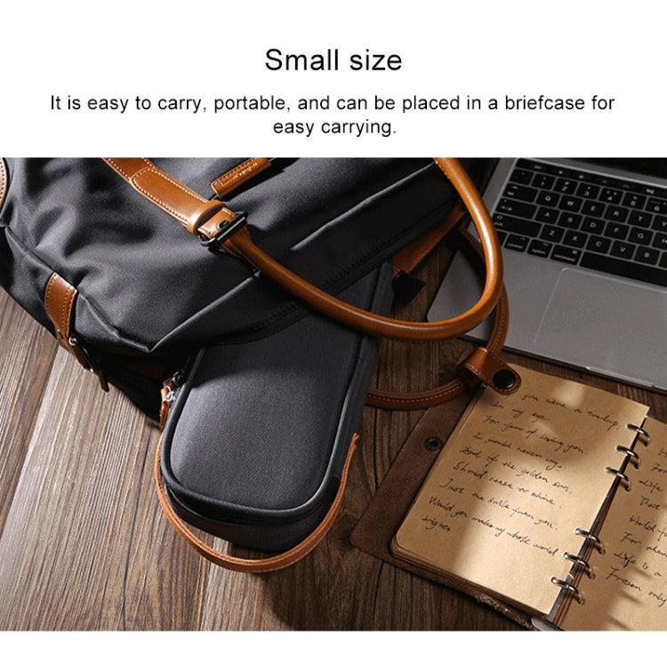 Bolsa de almacenamiento de cable de datos con cargador de auriculares multifunción, paquete de energía portátil de ultra fibra, tamaño: M, 16,5x6x23,5 cm (gris), M
