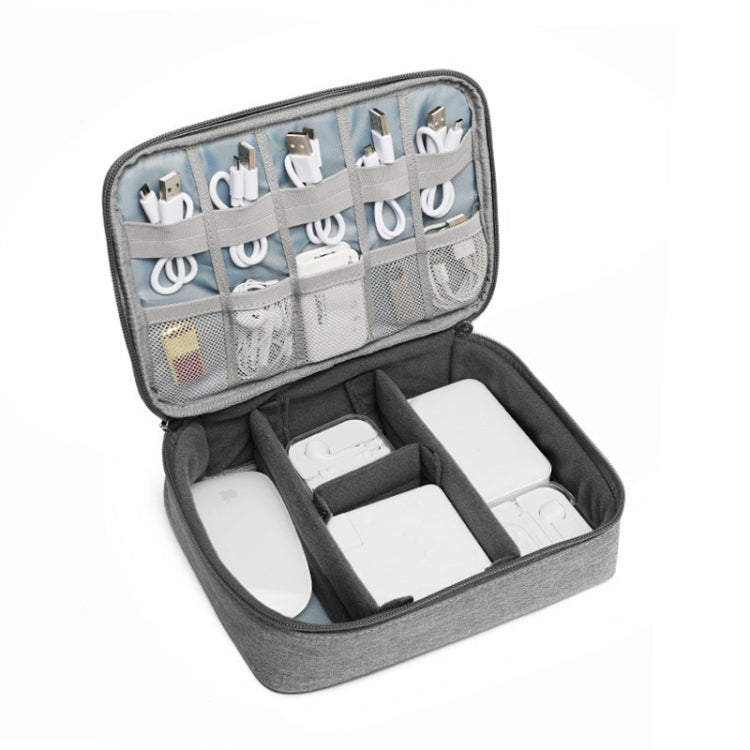 Bolsa de almacenamiento multifunción para cable de datos y cargador de auriculares, bolsa de almacenamiento de una sola capa, tamaño: 23x16x7 cm