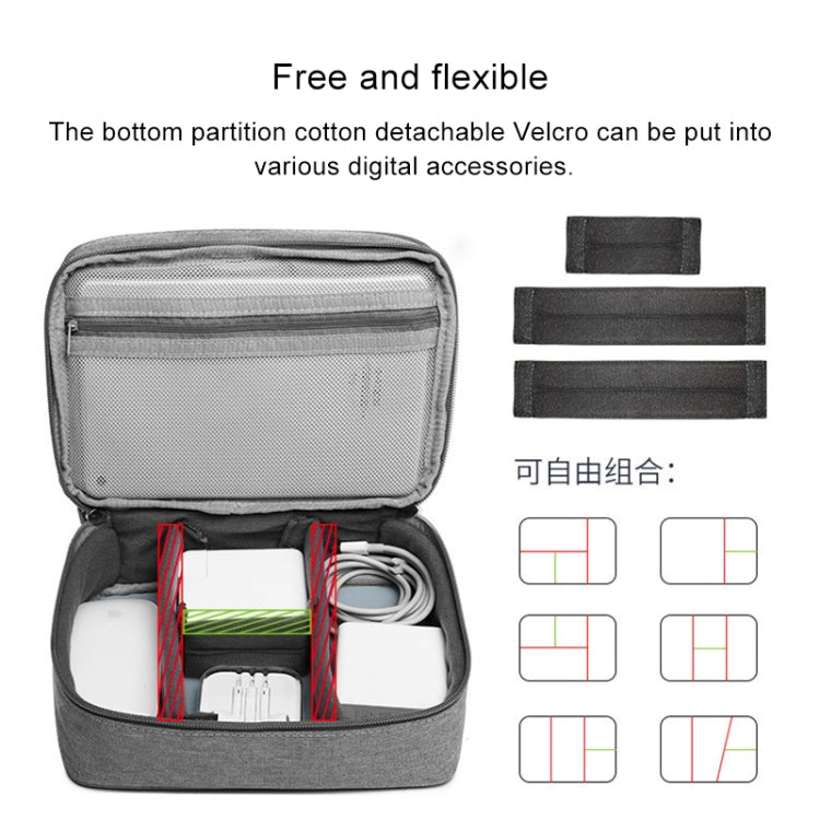 Bolsa de almacenamiento multifunción para cable de datos y cargador de auriculares, bolsa de almacenamiento de una sola capa, tamaño: 23x16x7 cm