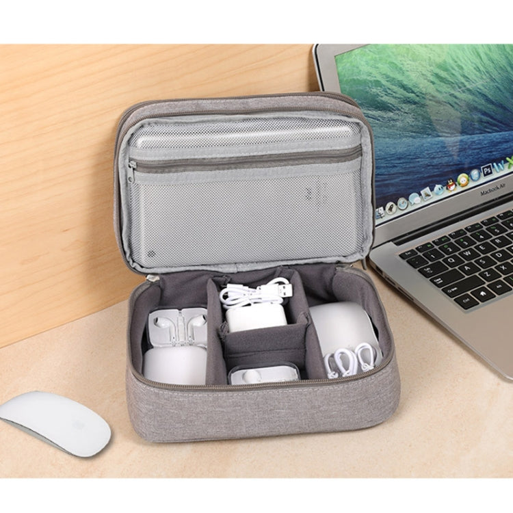 Bolsa de almacenamiento multifunción para cable de datos y cargador de auriculares, bolsa de almacenamiento de una sola capa, tamaño: 23x16x7 cm