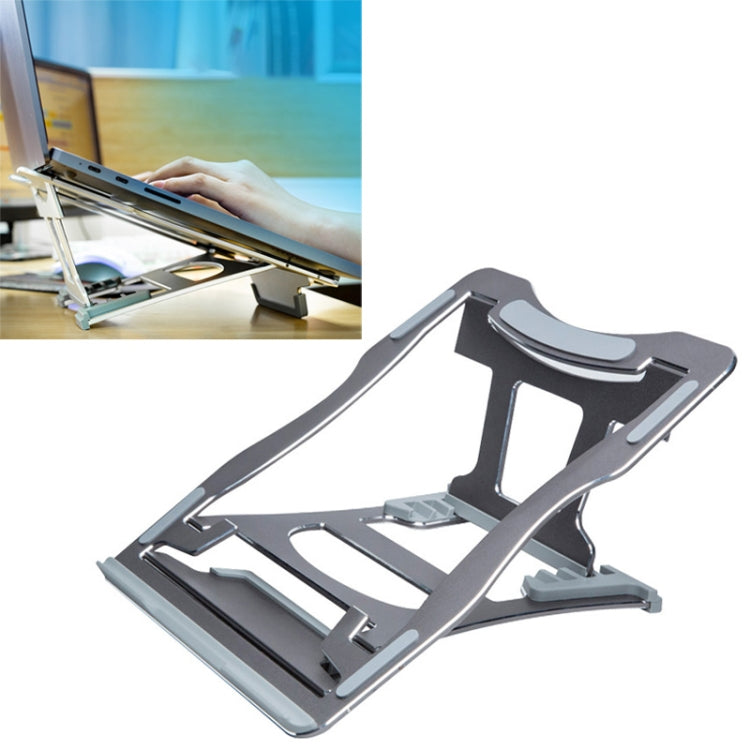 Soporte de enfriamiento de aleación de aluminio, soporte portátil simple para computadora portátil de escritorio, soporte de seis etapas, tamaño: 21x26 cm