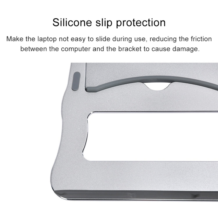 Soporte de enfriamiento de aleación de aluminio, soporte portátil simple para computadora portátil de escritorio, soporte de dos etapas, tamaño: 21x26 cm