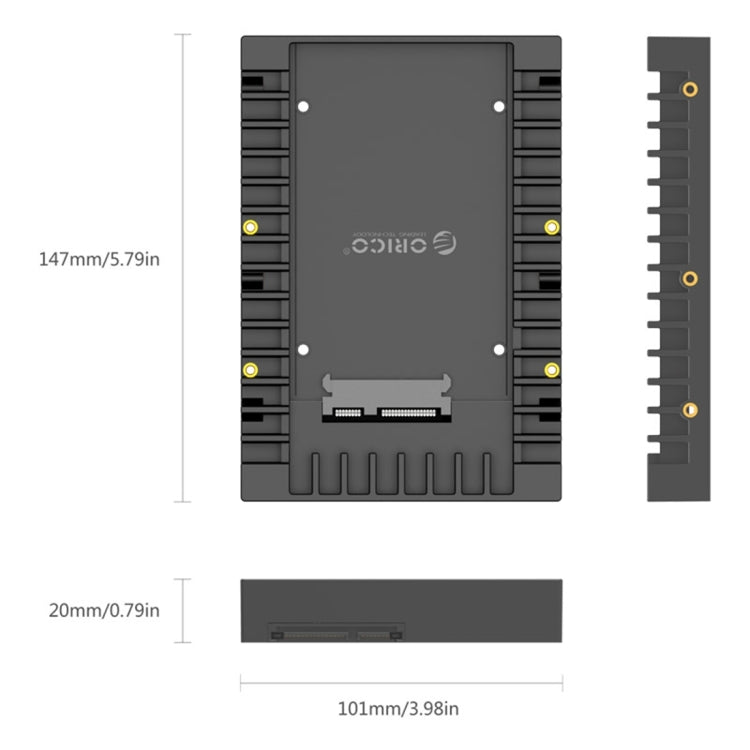 ORICO 1125SS SATA 3.0 Velocidad de transferencia rápida Caja convertidora/caddy de disco duro de 2,5 a 3,5 pulgadas