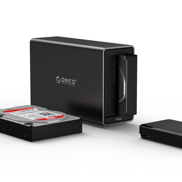 ORICO NS200-C3 Caja de disco duro externo USB-C / Type-C 3.1 a SATA de 2 bahías Estuche de almacenamiento Base para disco duro para HDD SATA de 3,5 pulgadas, compatible con protocolo UASP, USB 3.1 Type-C to SATA