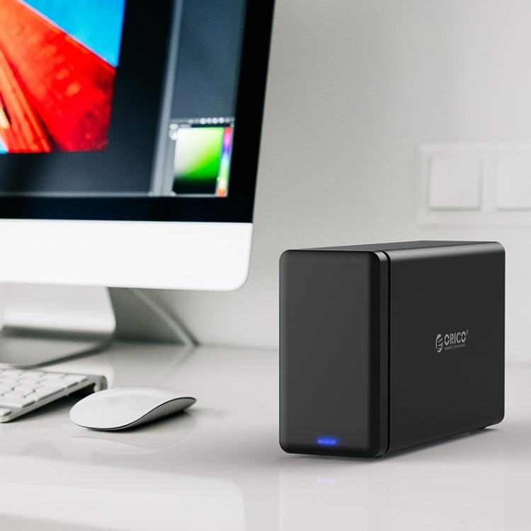 ORICO NS200-C3 Caja de disco duro externo USB-C / Type-C 3.1 a SATA de 2 bahías Estuche de almacenamiento Base para disco duro para HDD SATA de 3,5 pulgadas, compatible con protocolo UASP, USB 3.1 Type-C to SATA