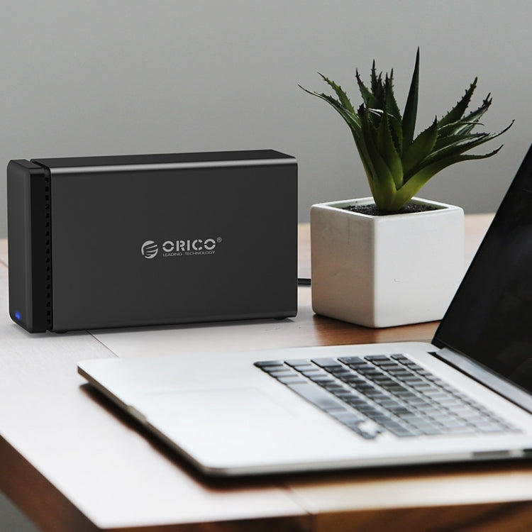 ORICO NS200-C3 Caja de disco duro externo USB-C / Type-C 3.1 a SATA de 2 bahías Estuche de almacenamiento Base para disco duro para HDD SATA de 3,5 pulgadas, compatible con protocolo UASP, USB 3.1 Type-C to SATA