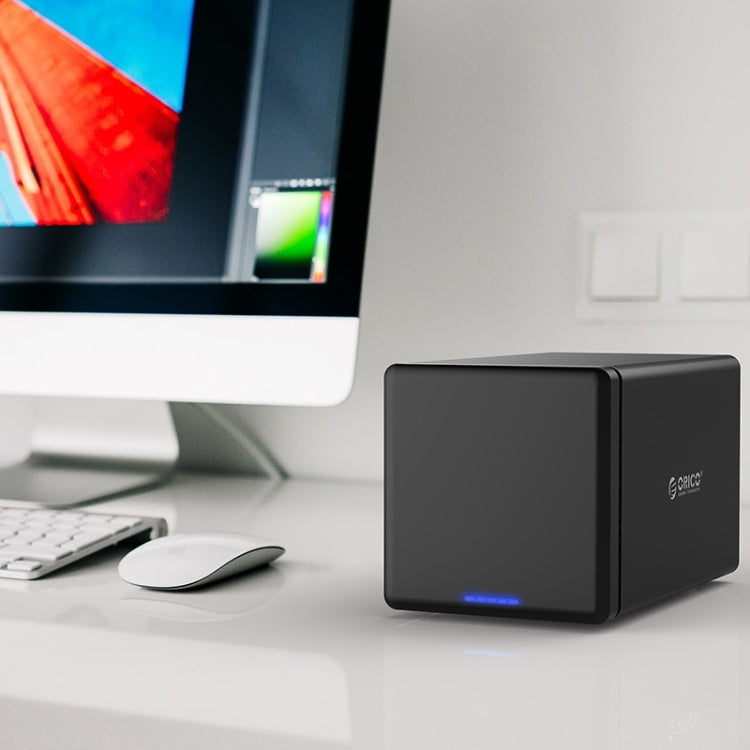 ORICO NS400-C3 Caja de disco duro externo USB-C / Type-C 3.1 a SATA de 4 bahías Caja de almacenamiento Base para disco duro para HDD SATA de 3,5 pulgadas, compatible con protocolo UASP, USB 3.1 Type-C to SATA