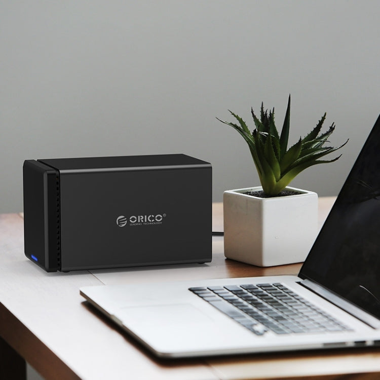 ORICO NS400-C3 Caja de disco duro externo USB-C / Type-C 3.1 a SATA de 4 bahías Caja de almacenamiento Base para disco duro para HDD SATA de 3,5 pulgadas, compatible con protocolo UASP, USB 3.1 Type-C to SATA