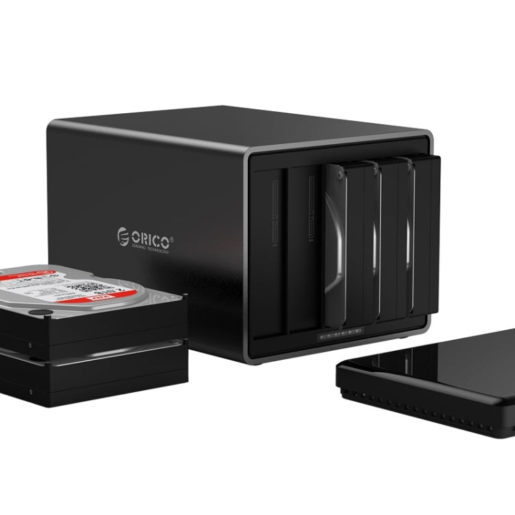 ORICO NS500-RC3 Caja de disco duro externo USB-C / Type-C 3.1 a SATA de 5 bahías Estuche de almacenamiento Base para disco duro con Raid para HDD SATA de 3,5 pulgadas, compatible con protocolo UASP, USB 3.1 Type-C to SATA with Raid