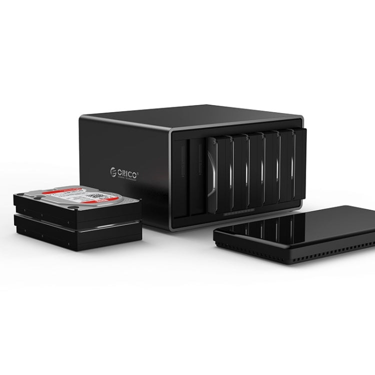 ORICO NS800-C3 Caja de disco duro externo USB-C / Type-C 3.1 a SATA de 8 bahías Estuche de almacenamiento Base para disco duro para HDD SATA de 3,5 pulgadas, compatible con protocolo UASP, USB 3.1 Type-C