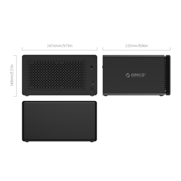 ORICO NS800-C3 Caja de disco duro externo USB-C / Type-C 3.1 a SATA de 8 bahías Estuche de almacenamiento Base para disco duro para HDD SATA de 3,5 pulgadas, compatible con protocolo UASP, USB 3.1 Type-C