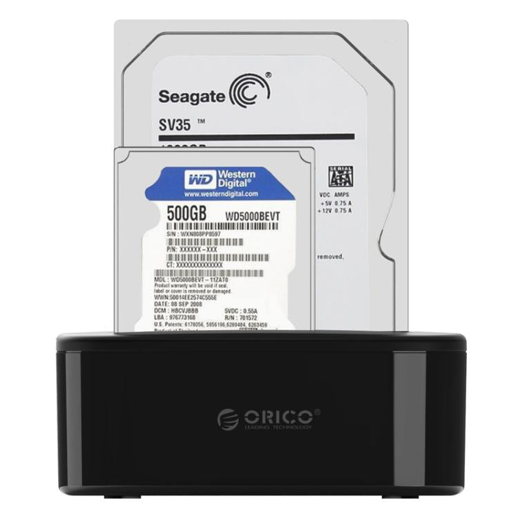 ORICO 6218US3 USB 3.0 tipo B a SATA base de disco duro de almacenamiento externo para HDD/SSD SATA de 2,5 pulgadas/3,5 pulgadas, 1 Bay