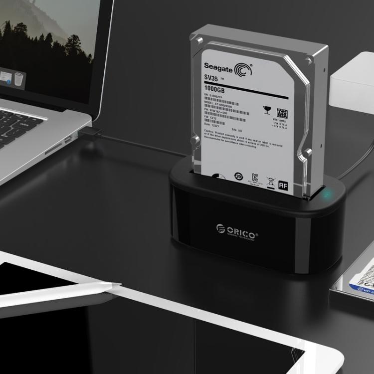 ORICO 6218US3 USB 3.0 tipo B a SATA base de disco duro de almacenamiento externo para HDD/SSD SATA de 2,5 pulgadas/3,5 pulgadas, 1 Bay