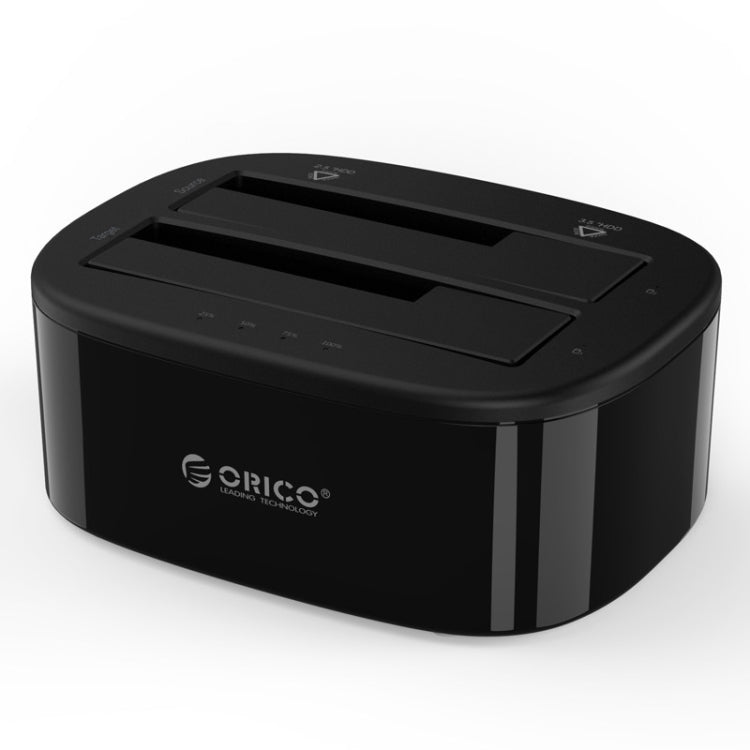 ORICO 6228US3-C 1 a 1 clon 2 bahías USB 3,0 tipo B a SATA base para disco duro de almacenamiento externo para HDD/SSD SATA de 2,5 pulgadas/3,5 pulgadas, 1 to 1 Clone 2 Bays with Copy