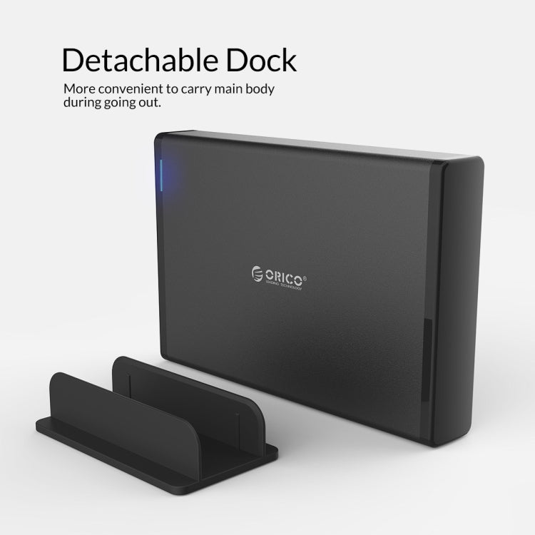 ORICO 7688C3 Caja de disco duro móvil USB-C / Type-C de 8 TB de 3,5 pulgadas con base desmontable, longitud del cable: 1 m