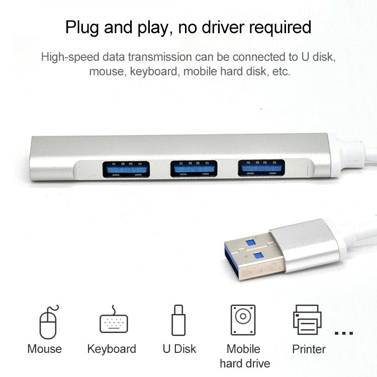 A-809 4 x Adaptador HUB de aleación de aluminio USB 3.0 a USB 3.0, A-809
