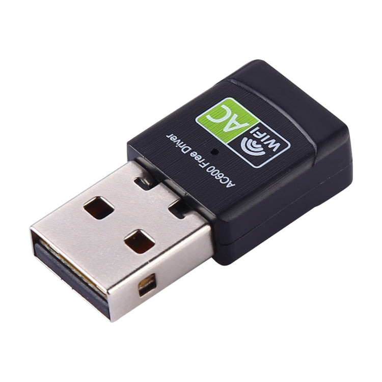 AC600Mbps 2,4 GHz y 5 GHz de banda dual USB 2.0 WiFi adaptador de unidad gratuita tarjeta de red externa, AC600Mbps