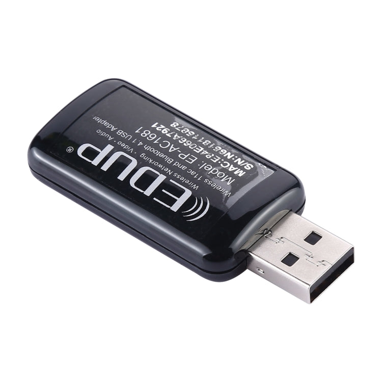 EDUP EP-AC1681 2 en 1 AC1200Mbps 2,4 GHz y 5,8 GHz adaptador WiFi USB de doble banda tarjeta de red externa con función Bluetooth 4,1, EP-AC1681