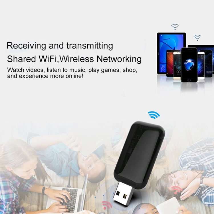 EDUP EP-AC1681 2 en 1 AC1200Mbps 2,4 GHz y 5,8 GHz adaptador WiFi USB de doble banda tarjeta de red externa con función Bluetooth 4,1, EP-AC1681