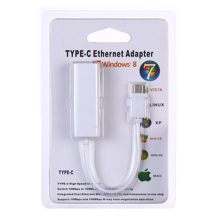 KY-RTL8152B Tarjeta de red adaptadora Ethernet USB-C / Type-C 10 / 100 Mbps, USB Type-C 100Mbps