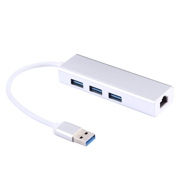 Carcasa de aluminio 3 puertos USB3.0 HUB + adaptador USB3.0 Gigabit Ethernet, USB 3.0 1000Mbps