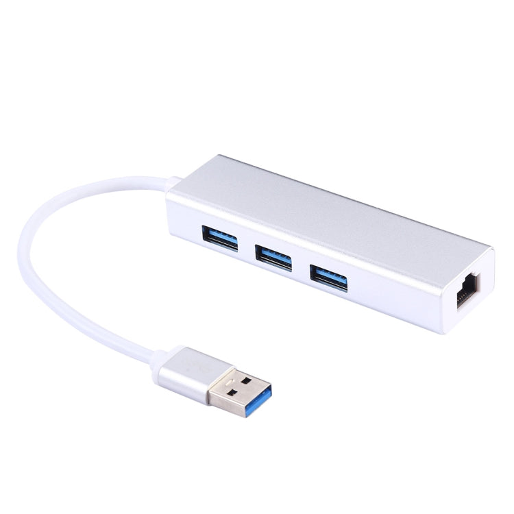 Carcasa de aluminio 3 puertos USB3.0 HUB + adaptador USB3.0 Gigabit Ethernet, USB 3.0 1000Mbps