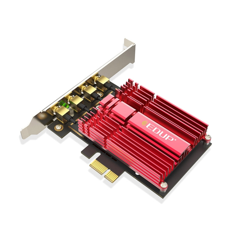 EDUP 9633-800 AC1900Mbps 2,4 GHz y 5 GHz Adaptador PCI-Express de doble banda Tarjeta de red externa de 4 antenas, AC1900Mbps