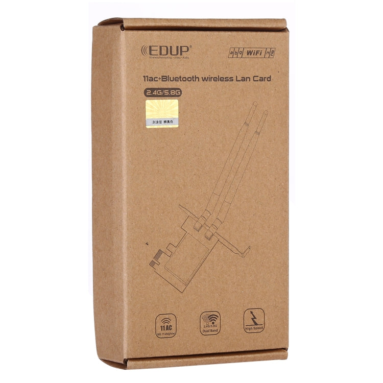EDUP EP-9620 2 en 1 AC1200Mbps 2,4 GHz y 5,8 GHz doble banda PCI-E 2 antena adaptador WiFi tarjeta de red externa + Bluetooth, EP-9620 1200Mbps (2 in 1)